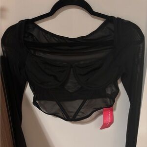 Elegant Black Sheer Women's top